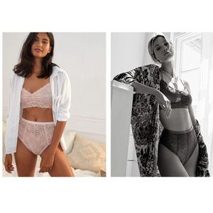 NWOT Anthropologie Set of 2 Lacy High-Waisted Brief Underwear Panties Sz XL